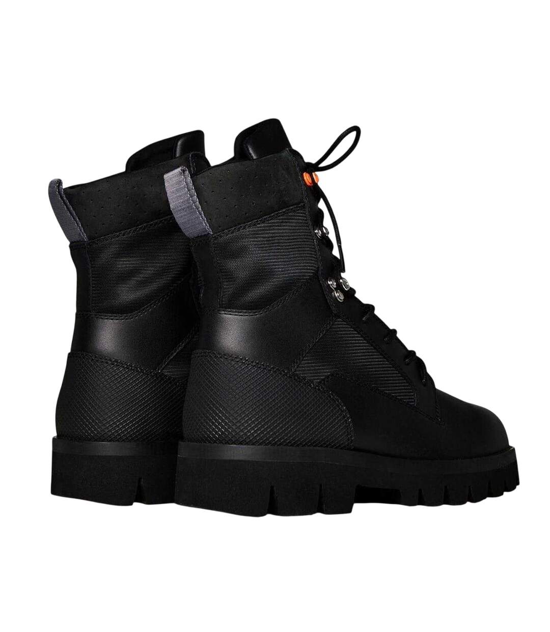 Womens/ladies Leather Combat Boots Black Heron Preston-2