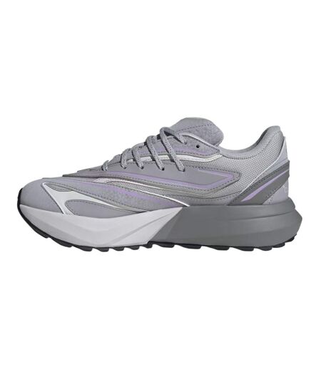 Womens/ladies Lightblaze Leather Lace Up Trainers Grey Plum Adidas