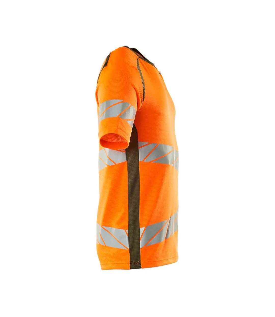 T-shirt Accelerate Safe Homme Orange Fluo Vert Kaki Foncé Mascot-4