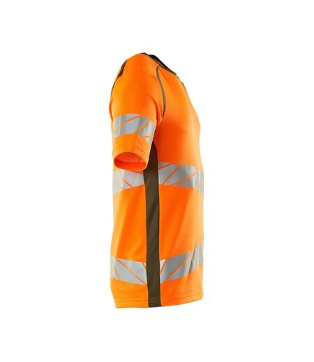 T-shirt Accelerate Safe Homme Orange Fluo Vert Kaki Foncé Mascot