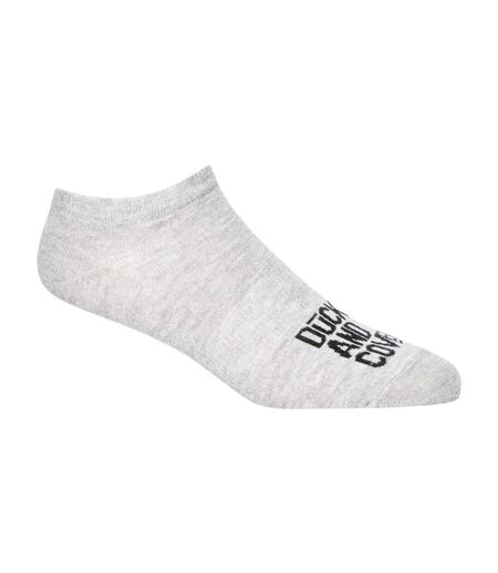 Pack of 5  Mens fubel trainer socks  black/white/grey Duck and Cover