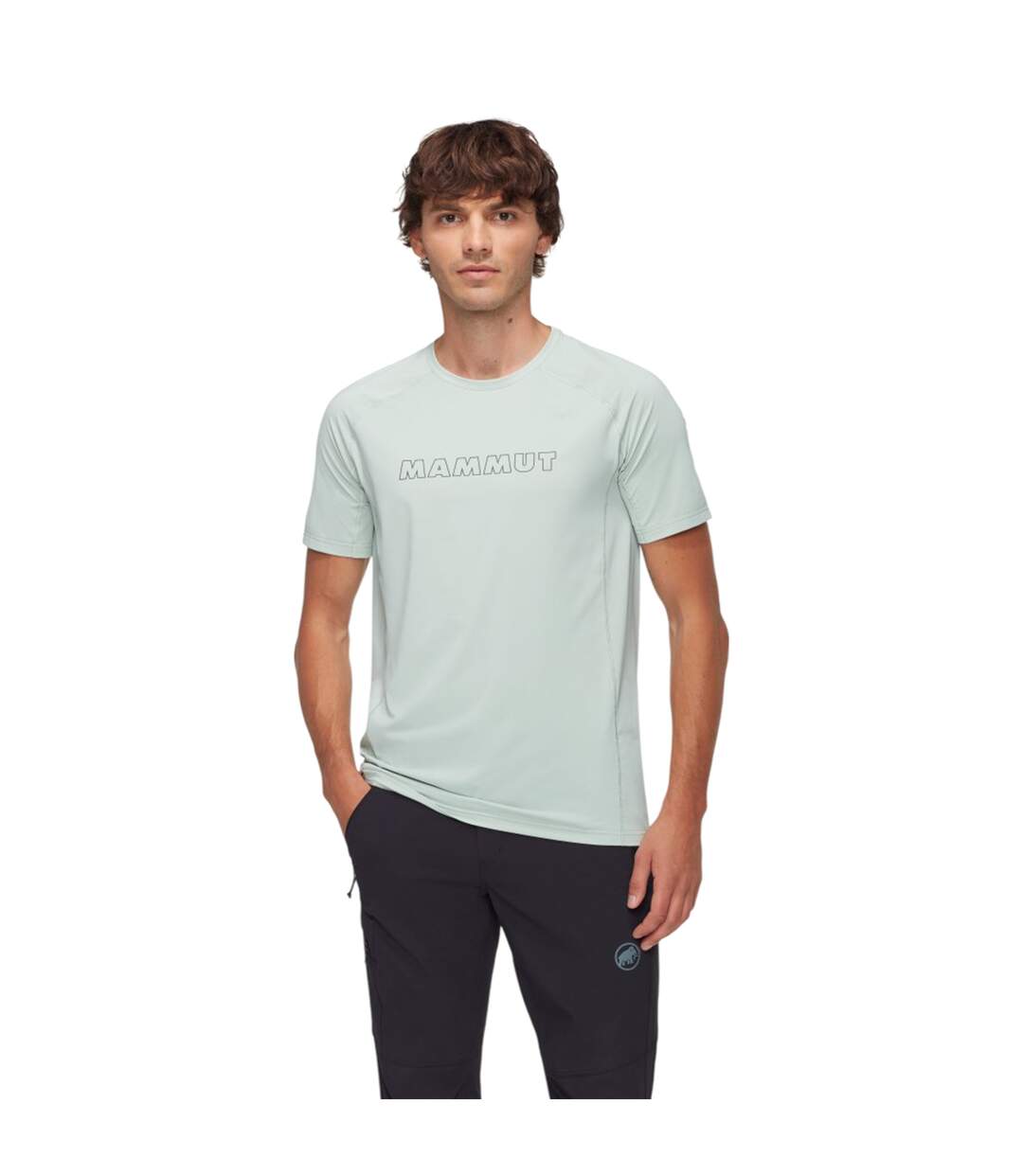 Mens Selun Logo T-shirt Silver Sage Mammut-1