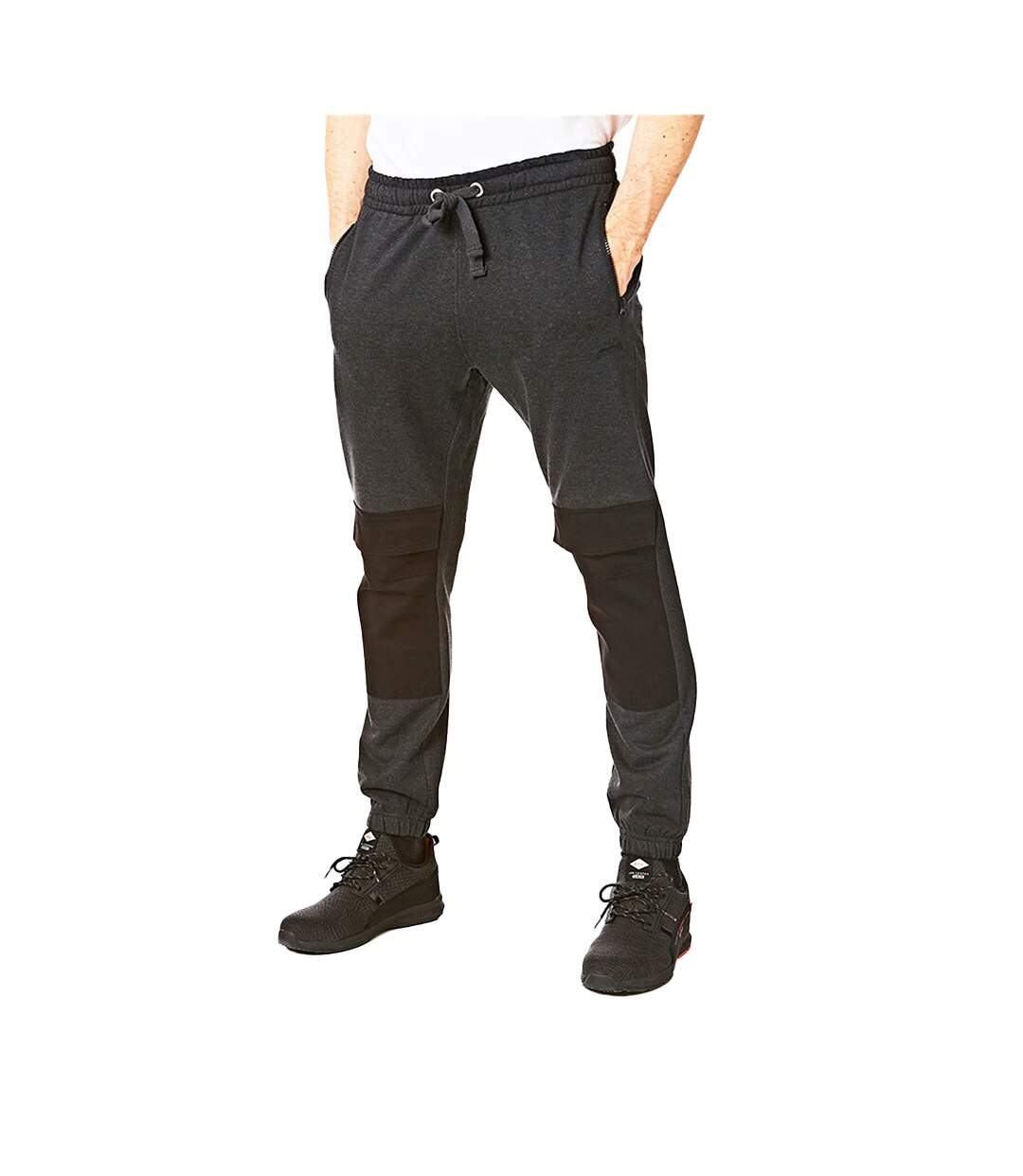 Mens classic plain jogging bottoms charcoal marl Iron Mountain