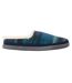 Womens/ladies Faux Shearling Flat Slippers Blue Toms-1