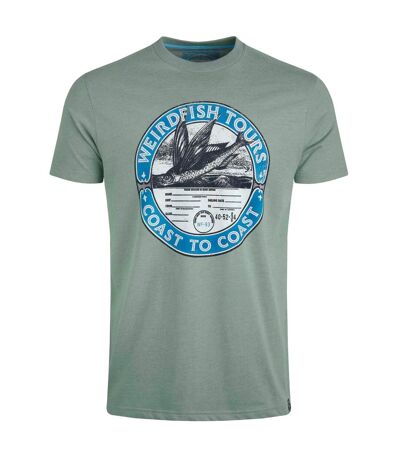 Mens coasting graphic t-shirt dusty teal Weird Fish