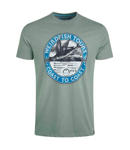Mens coasting graphic t-shirt dusty teal Weird Fish