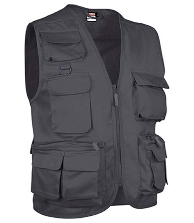 Gilet reporter multipoches sans manches - SAFARI - gris foncé