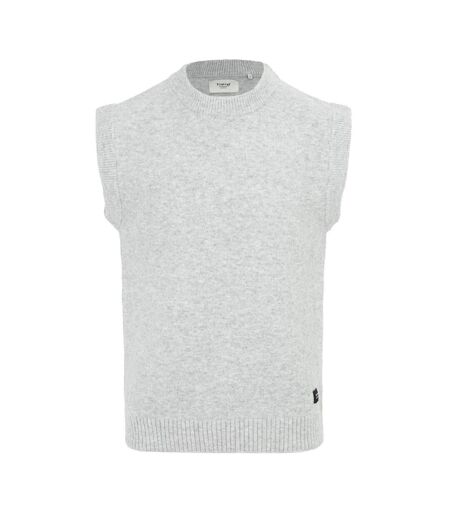 Mens Crew Neck Sleeveless Sweater Vest Light Grey Firetrap