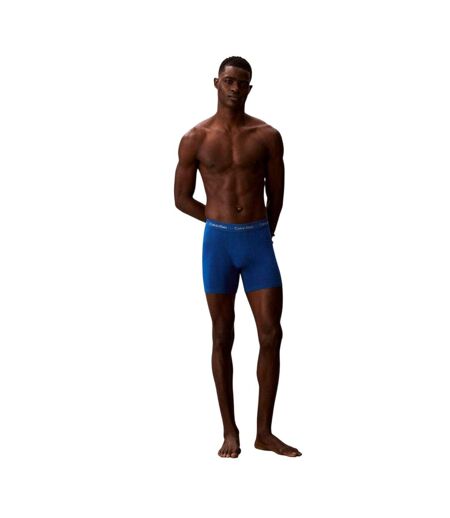 Pack Of 3  Mens Cotton Blend Boxer Briefs  Black Grey Blue Calvin Klein