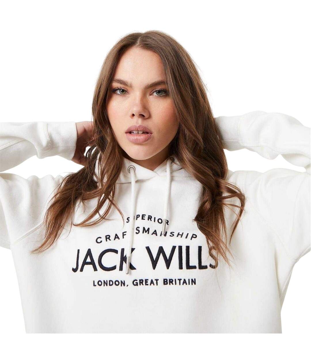 Sweat À Capuche Motif/style Graphique Femme Vieux Blanc Jack Wills-4