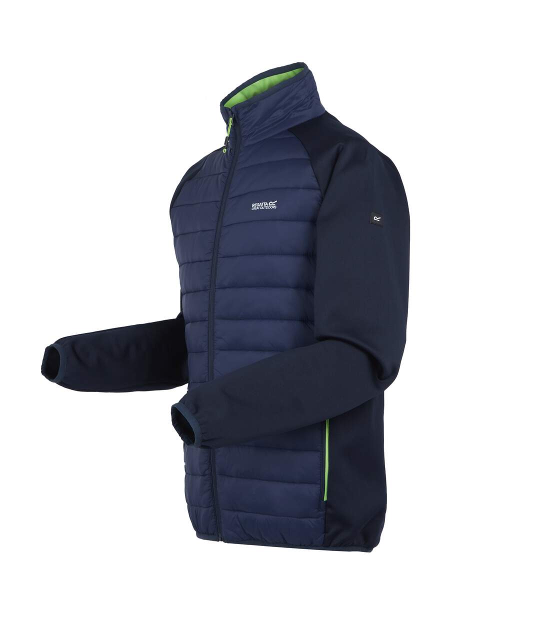 Mens clumber iv full zip hybrid jacket navy/green flash Regatta