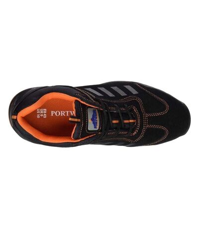 Portwest Mens Steelite Lusum S1P HRO Suede Safety Shoes (Black/Red) - UTPC4428
