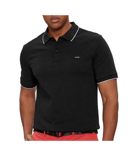 Polo noir homme calvin klein jeans stretch - l