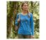 Tee-shirt MAYFLOWER TEEF2004A manches longues : la douceur du coton flammé bleu-1