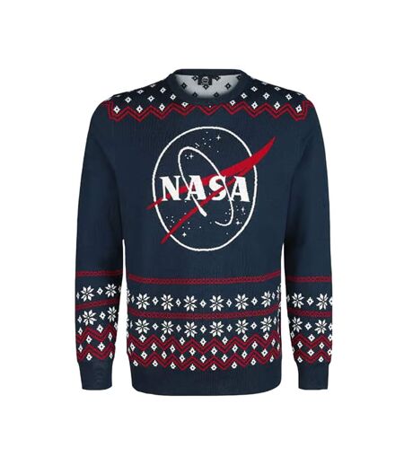 Sweat Noël Homme Bleu Marine Rouge Blanc NASA