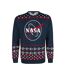 Sweat Noël Homme Bleu Marine Rouge Blanc NASA-1