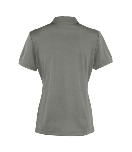 Womens/ladies coolchecker pique polo shirt dark grey Premier