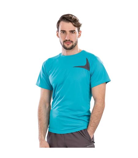 Spiro Mens Dash Training T-Shirt (Aqua/Gray) - UTPC6809