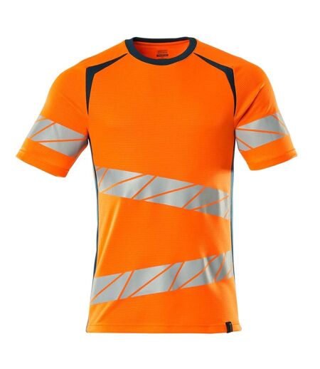 T-shirt Accelerate Safe Homme Orange Fluo Bleu Pétrole Mascot