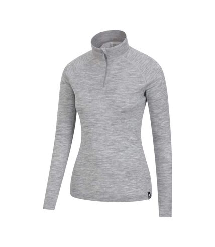 Mountain Warehouse Womens/Ladies Merino Wool Zip Neck Thermal Top (Gray) - UTMW917