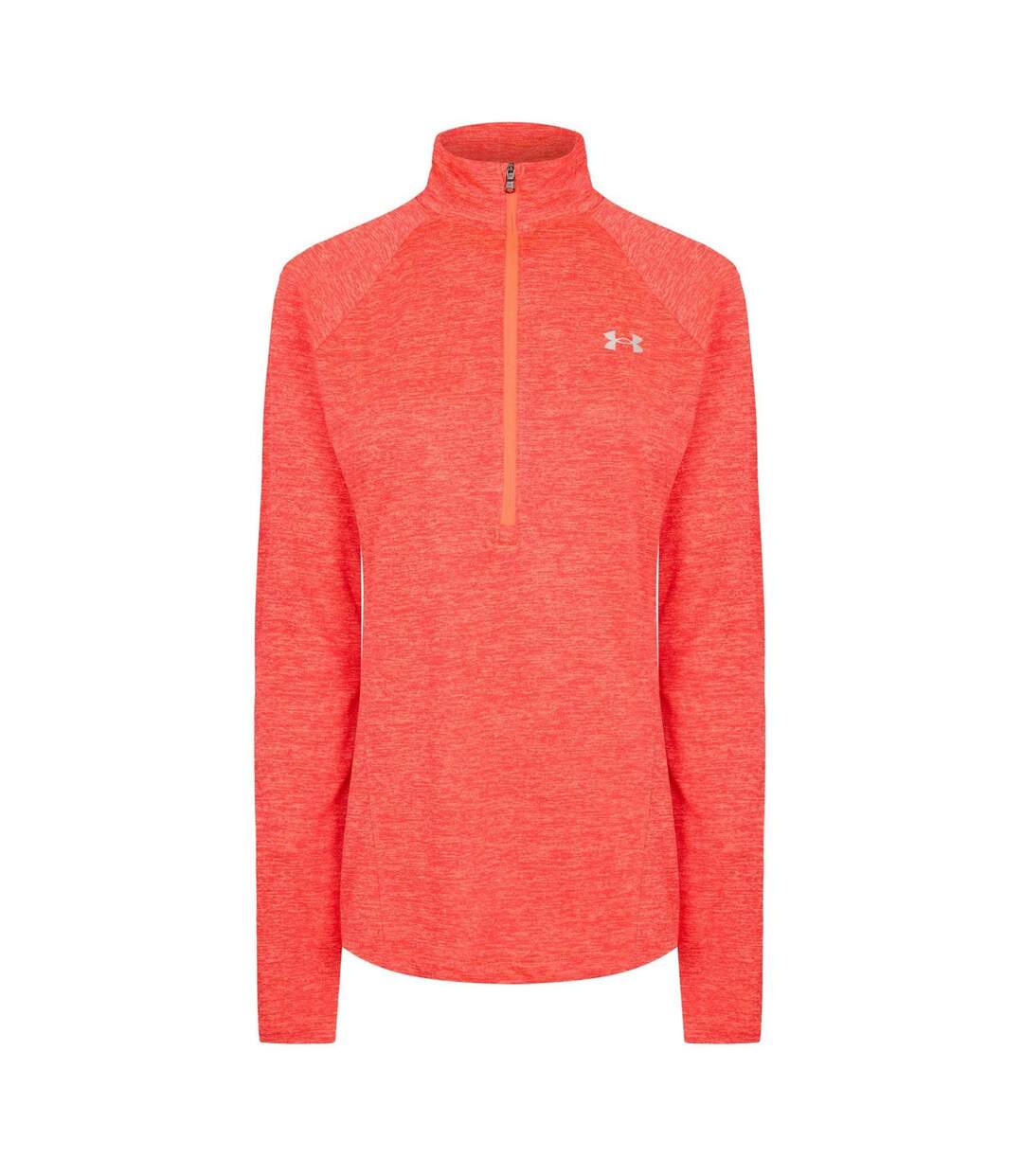 Womens/ladies Tech Textured Half Zip Top Light Pink White Under Armour-1
