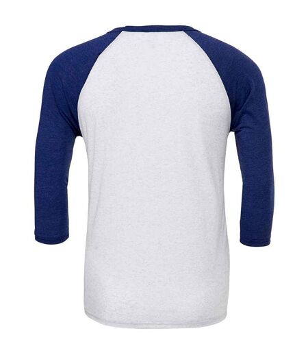 Unisex adult 3/4 sleeve baseball t-shirt white/navy Canvas