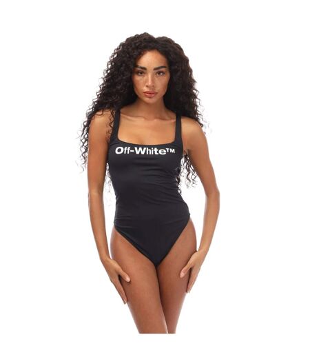 Maillot De Bain 1 Pièce Bounce Helvetica Femme Noir Blanc Off White