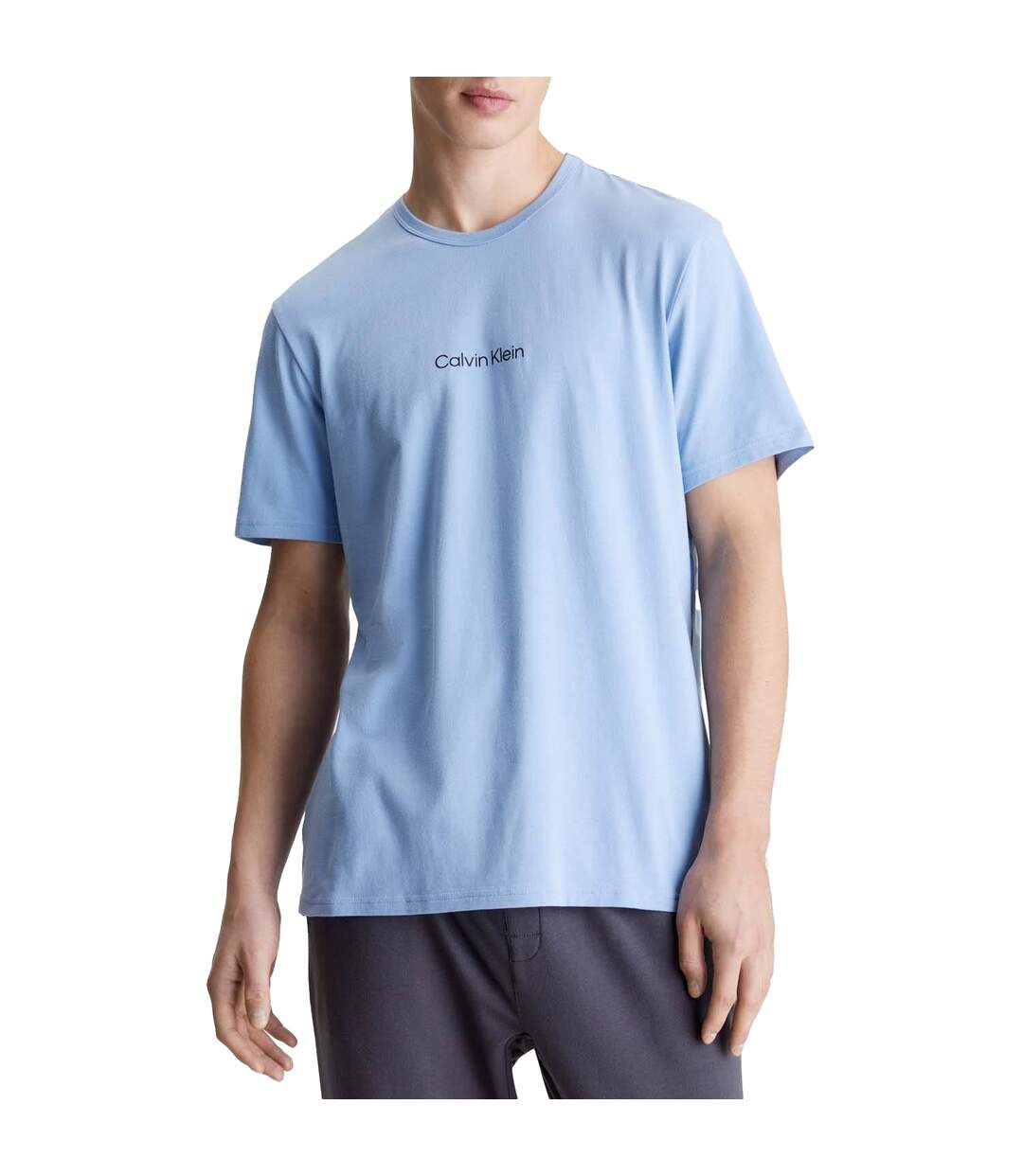 Mens Crew Neck Lounge T-shirt Blue Calvin Klein-1