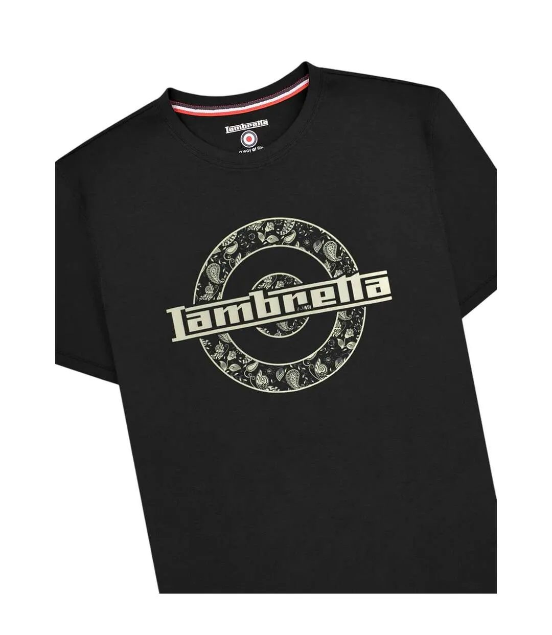 T-shirt Motif/style Cible À Motif Cachemire Homme Noir Lambretta-3