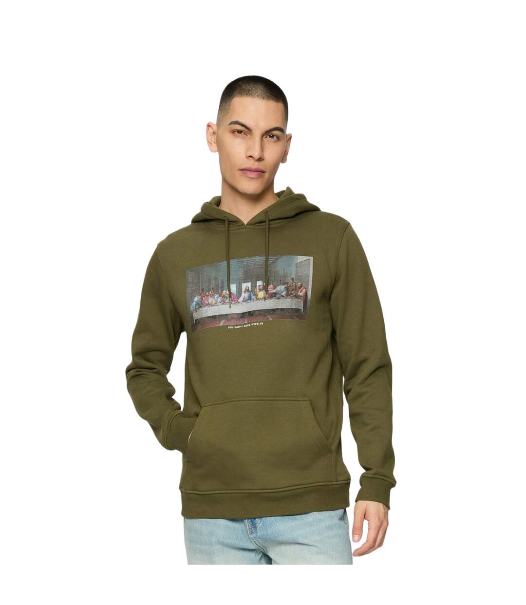 Sweat À Capuche Can't Hang With Us Homme Olive Mister Tee-1