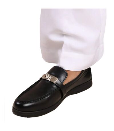 Where´s that from womens/ladies monaco pu metal detail wide loafers black Where's That From