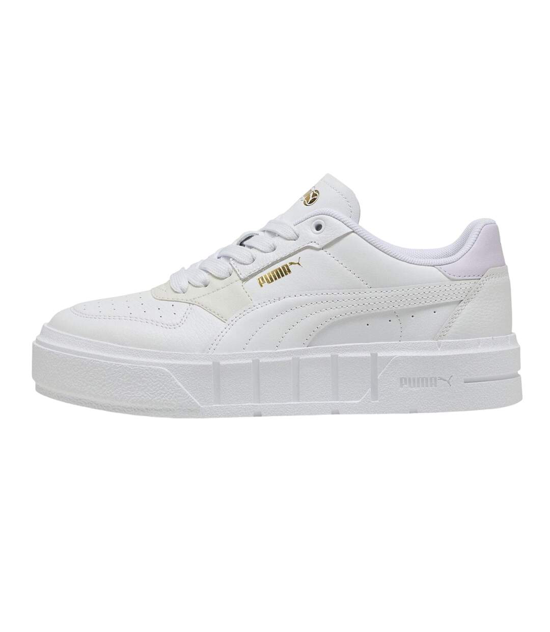 Womens/ladies Cali Leather Platform Court Trainers White Lilac Puma-3