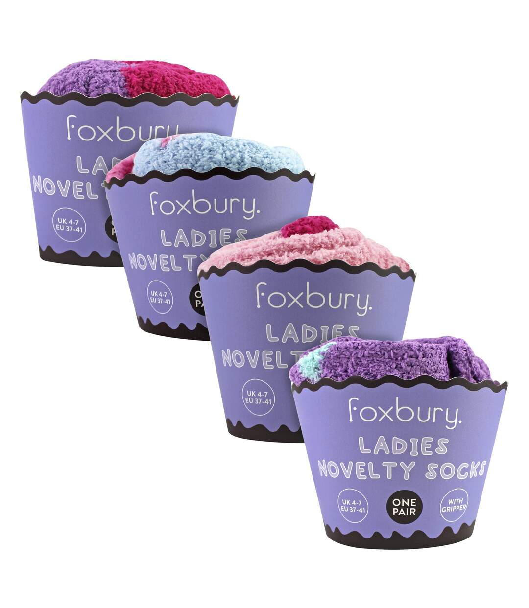 Lot de 4 paires de chaussettes antidérapantes fantaisie en forme-2