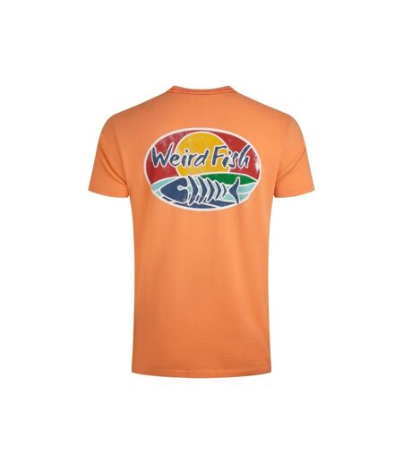 Mens land and sea graphic back print t-shirt pumpkin Weird Fish