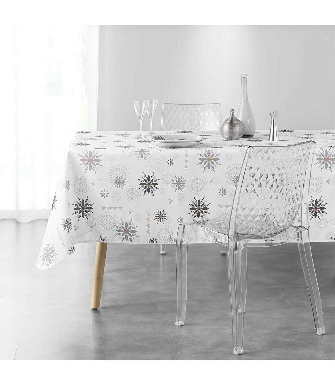 Nappe Imprimée Enchante 150x240cm Blanc-2