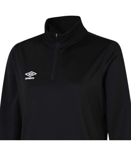 Womens/ladies Club Essential Half Zip Sweatshirt Black Umbro