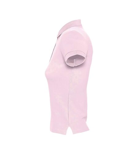 SOLS Womens/Ladies People Pique Short Sleeve Cotton Polo Shirt (Pale Pink) - UTPC319