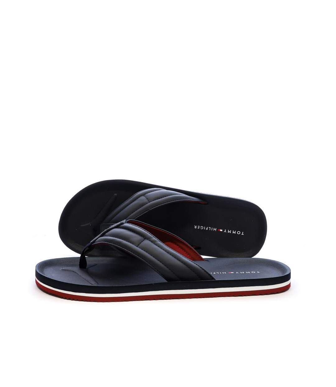 Tongs bleu marine homme tommy hilfiger padded-1