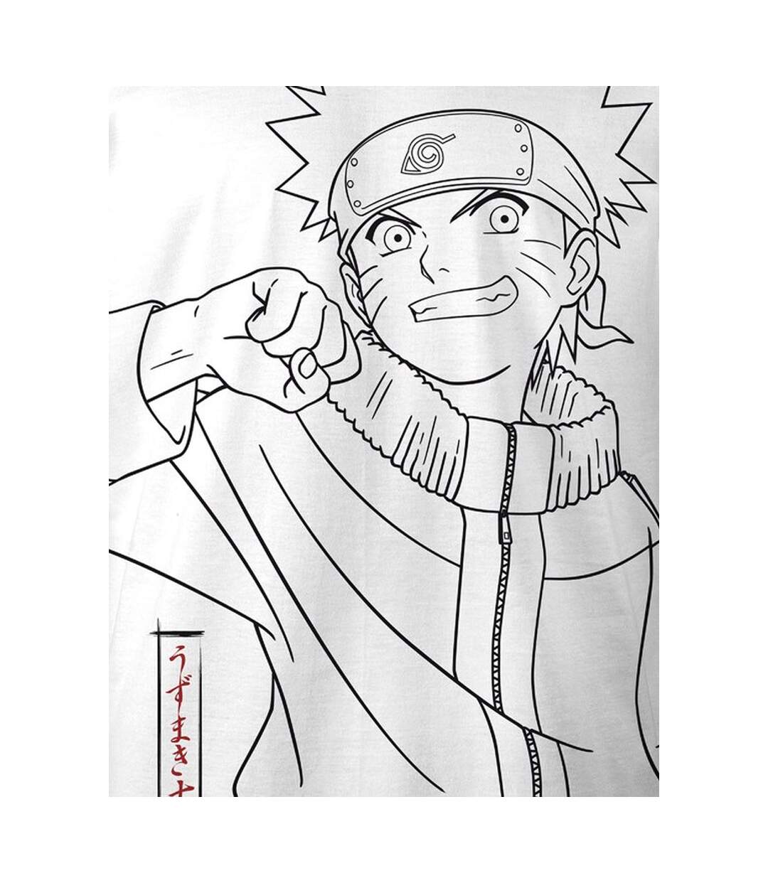 T-shirt Motif/style Japonais Homme Blanc Naruto-3