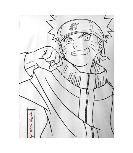 T-shirt Motif/style Japonais Homme Blanc Naruto
