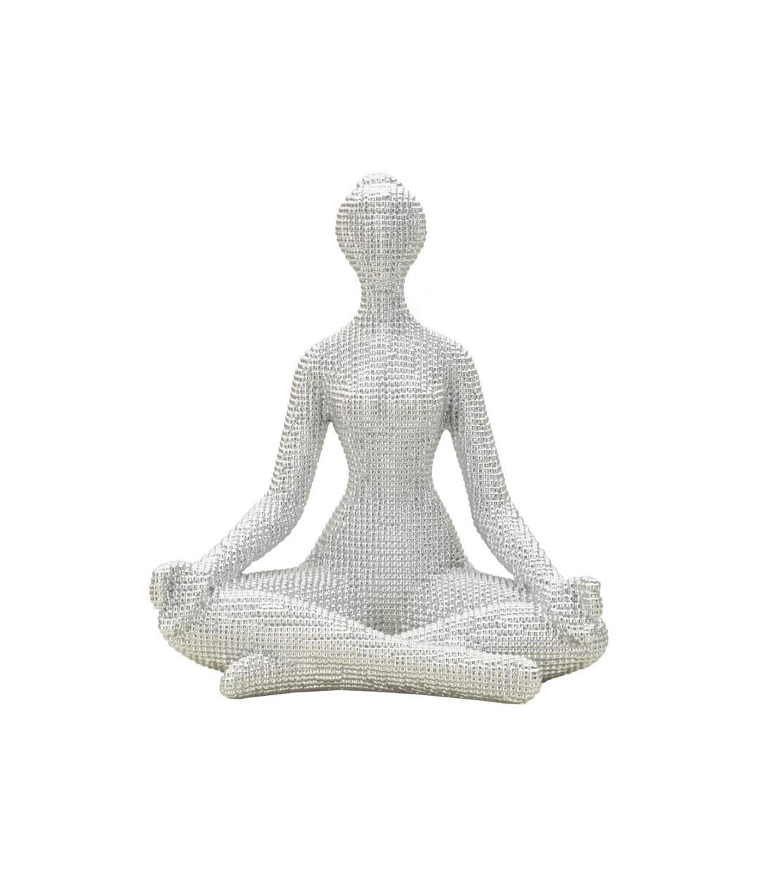 Statuette Yoga Femme Donnina 23cm Argent-1