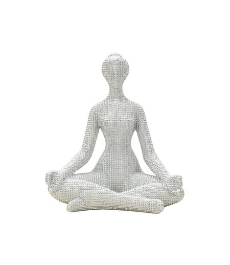 Statuette Yoga Femme Donnina 23cm Argent