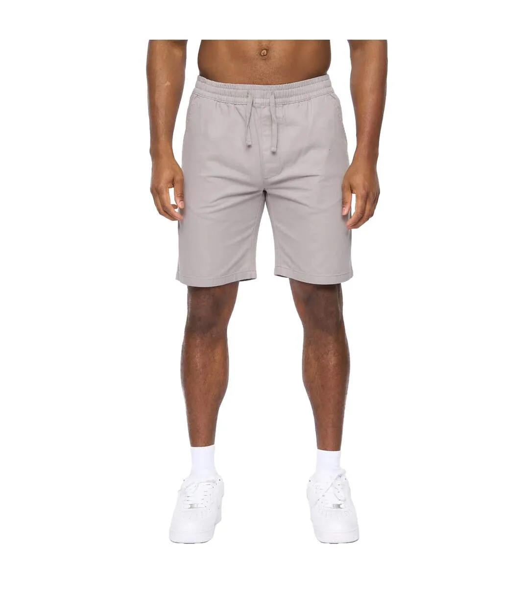 Mens Blansmoore Elasticated Waist Shorts Grey Crosshatch-2