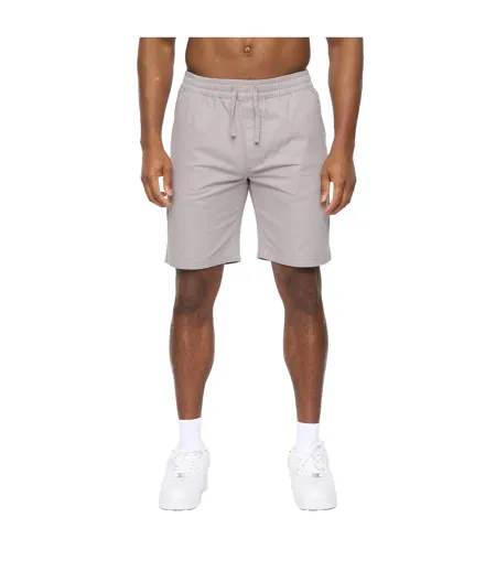 Mens Blansmoore Elasticated Waist Shorts Grey Crosshatch