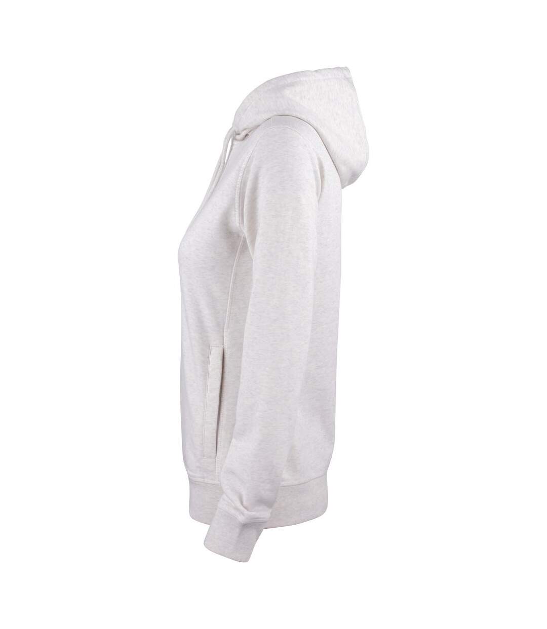 Sweat à capuche premium femme blanc cassé chiné Clique-3