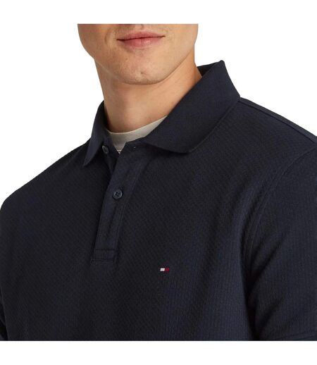 Mens Waffle Regular Polo Shirt Blue Tommy Hilfiger
