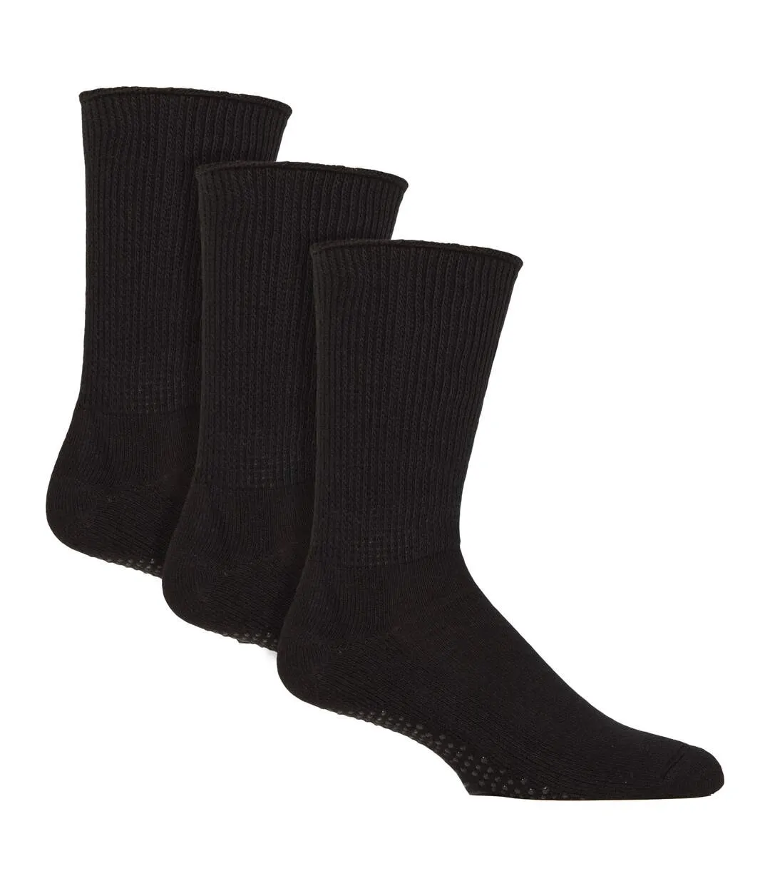3 Pairs Diabetic Socks with Grips | Extra Wide Non Slip Slipper Socks-1