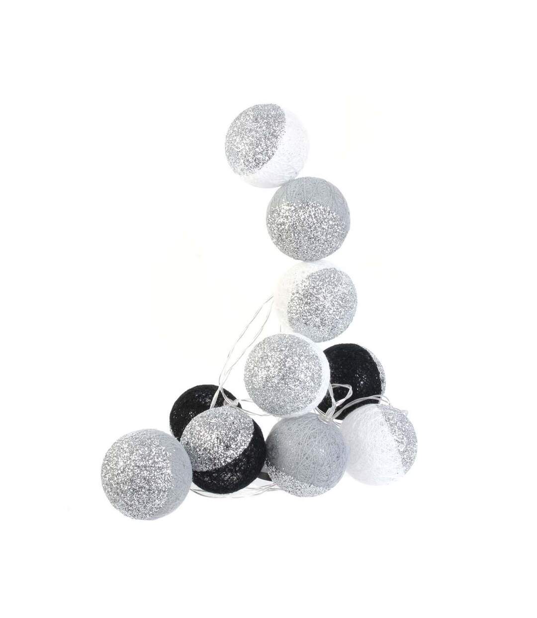 Guirlande lumineuse boules pailletées 10 leds-1