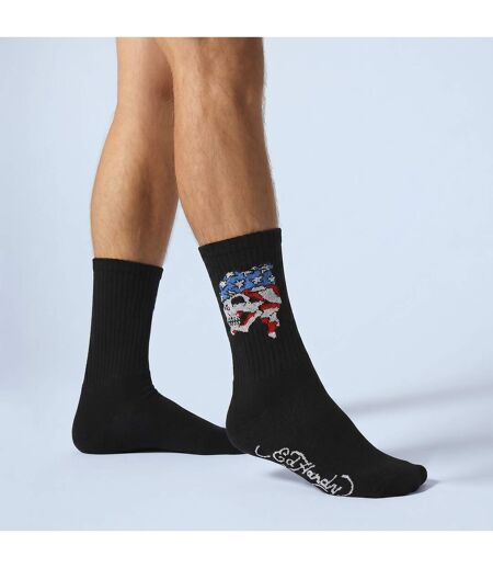 5 Pack Mens Crew Socks Skull Pattern Soft Breathable Casual Socks