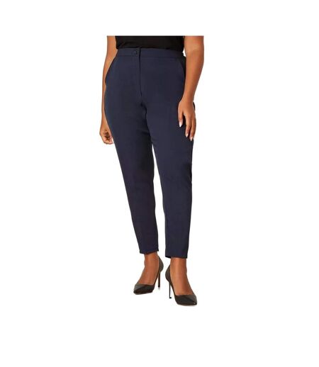 Womens/ladies elasticated plus ankle grazer trousers navy Dorothy Perkins